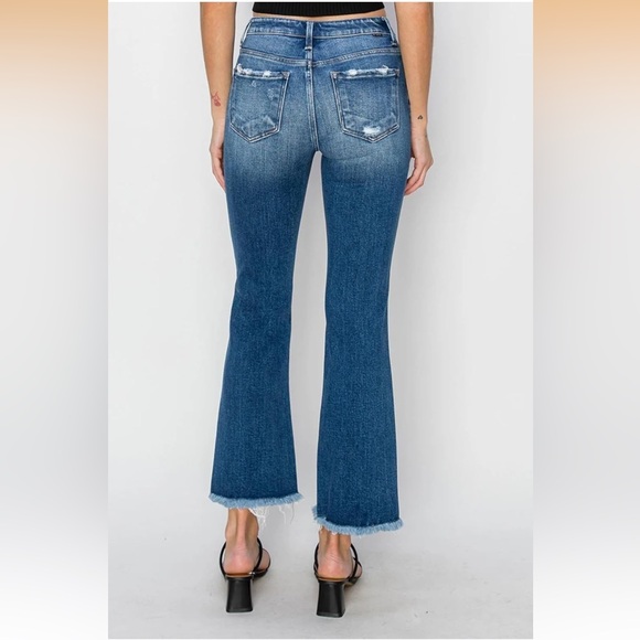 Risen Ankle Jeans - Frayed Hem - Picture 2 of 7